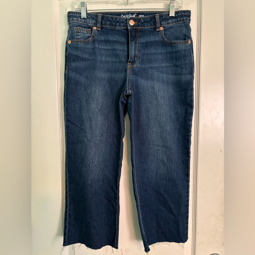 Girls Cat & Jack Wide Leg-Raw Hem-Adjustable Waist-Stretch Size:14